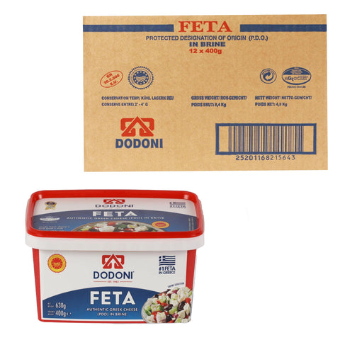 Dodoni Feta PDO in Brine (400 g, 12-Pack)