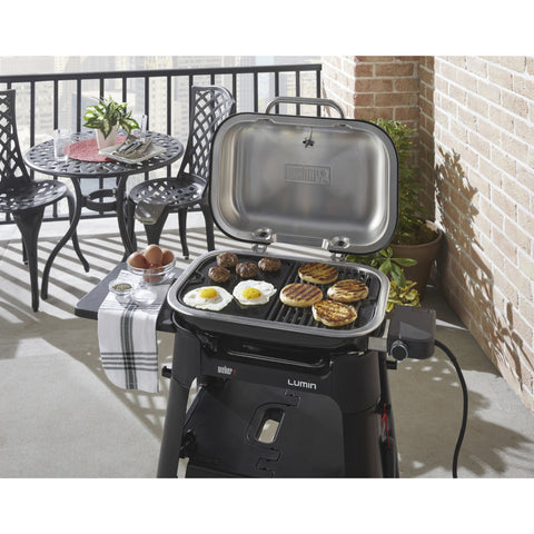 Weber Lumin with Stand Electric Barbecue Grill Lifestyle